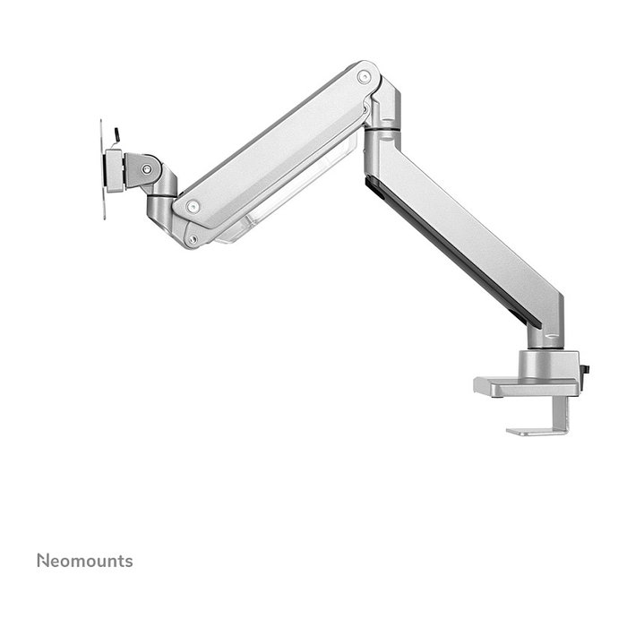 NewStar NM-D775SILVERPLUS Brazo de Monitor de Escritorio con Resorte de Gas, para Pantallas Curvas/Planas de 10 a 49 Pulgadas, Hasta 18 kg, Plata