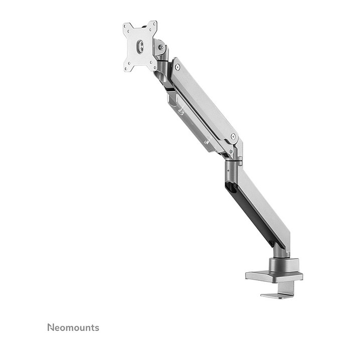 NewStar NM-D775SILVERPLUS Brazo de Monitor de Escritorio con Resorte de Gas, para Pantallas Curvas/Planas de 10 a 49 Pulgadas, Hasta 18 kg, Plata