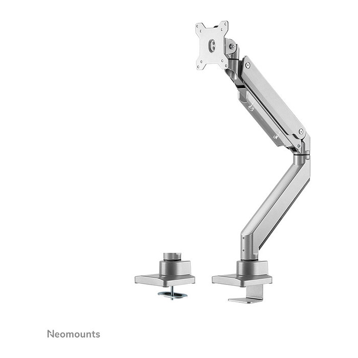 NewStar NM-D775SILVERPLUS Brazo de Monitor de Escritorio con Resorte de Gas, para Pantallas Curvas/Planas de 10 a 49 Pulgadas, Hasta 18 kg, Plata