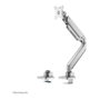 NewStar NM-D775SILVERPLUS Brazo de Monitor de Escritorio con Resorte de Gas, para Pantallas Curvas/Planas de 10 a 49 Pulgadas, Hasta 18 kg, Plata