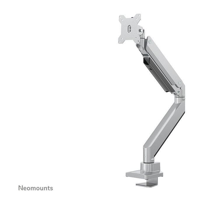 NewStar NM-D775SILVERPLUS Brazo de Monitor de Escritorio con Resorte de Gas, para Pantallas Curvas/Planas de 10 a 49 Pulgadas, Hasta 18 kg, Plata