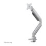 NewStar NM-D775SILVERPLUS Brazo de Monitor de Escritorio con Resorte de Gas, para Pantallas Curvas/Planas de 10 a 49 Pulgadas, Hasta 18 kg, Plata