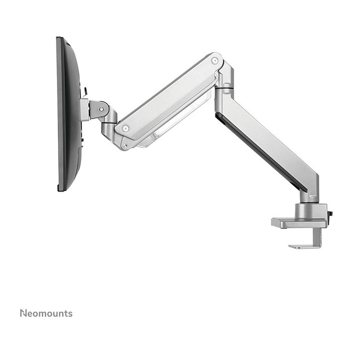 NewStar NM-D775SILVERPLUS Brazo de Monitor de Escritorio con Resorte de Gas, para Pantallas Curvas/Planas de 10 a 49 Pulgadas, Hasta 18 kg, Plata