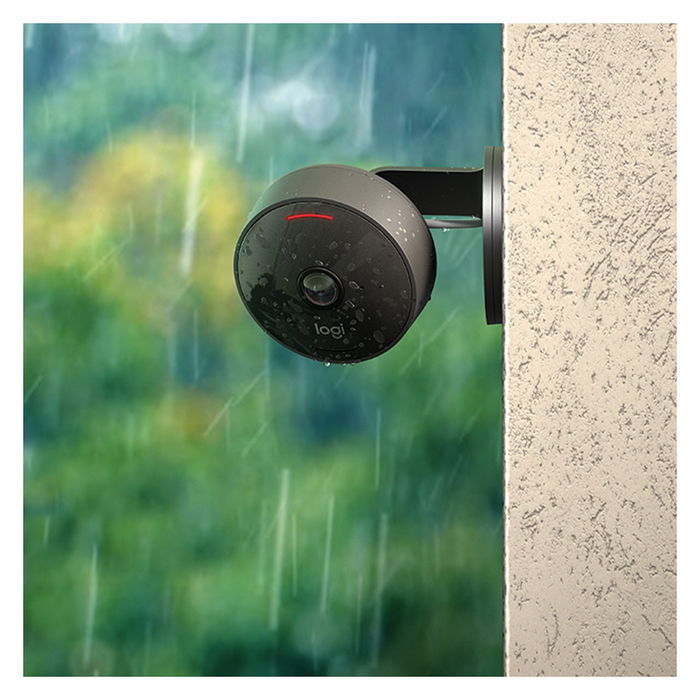 Logitech Circle View Cámara Seguridad IP - Interior y Exterior - 1080p Full HD - WiFi - 180° - Sensor Movimiento - IP64 - Visión Nocturna - 961-000490 - Negro