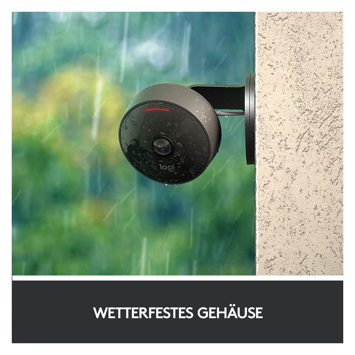 Logitech Circle View Cámara Seguridad IP - Interior y Exterior - 1080p Full HD - WiFi - 180° - Sensor Movimiento - IP64 - Visión Nocturna - 961-000490 - Negro