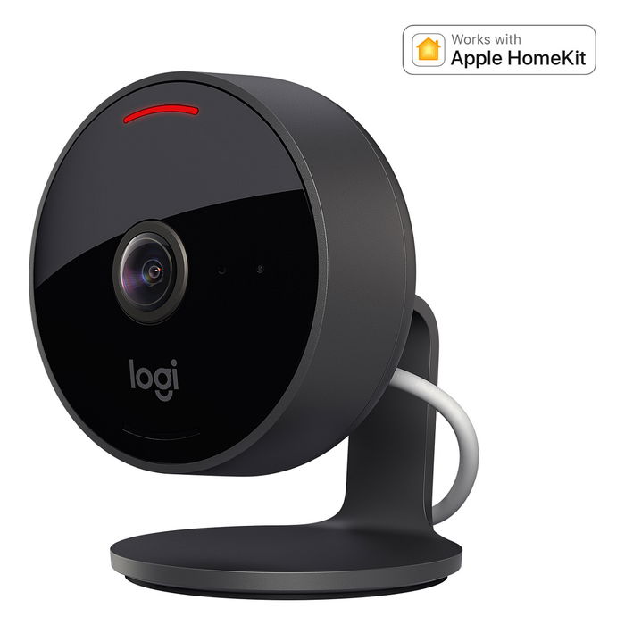 Logitech Circle View Cámara Seguridad IP - Interior y Exterior - 1080p Full HD - WiFi - 180° - Sensor Movimiento - IP64 - Visión Nocturna - 961-000490 - Negro