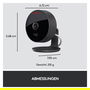 Logitech Circle View Cámara Seguridad IP - Interior y Exterior - 1080p Full HD - WiFi - 180° - Sensor Movimiento - IP64 - Visión Nocturna - 961-000490 - Negro