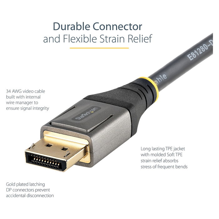 StarTech.com Cable DisplayPort 1.4 de 4m, 8K 60Hz HDR10, 4K 120Hz