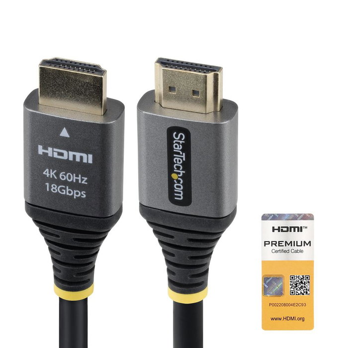 Startech Cable HDMI 2.0 Certificado Premium Ethernet 1m Ultra HD 4K 60Hz HDR10 ARC Startech Cable HDMI 2.0 Certificado Premium Ethernet 1m Ultra HD 4K 60Hz HDR10 ARC