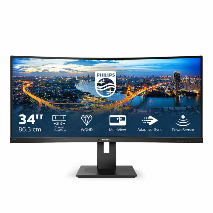 Philips B-Line 345B1C Monitor Curvo UltraWide 34'' WQHD Black