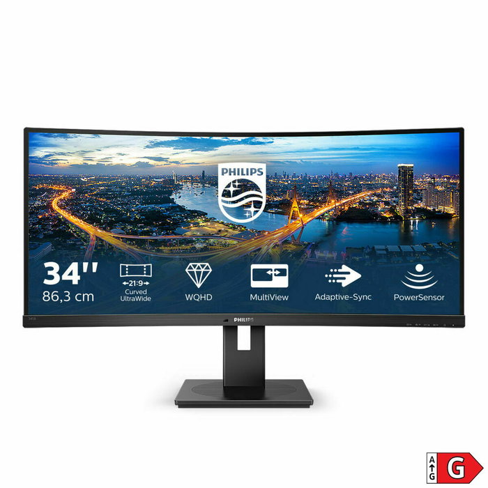 Philips B-Line 345B1C Monitor Curvo UltraWide 34'' WQHD Black