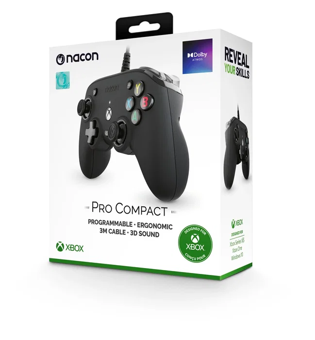 Nacon Pro Compact Negro USB Gamepad para Xbox One, Xbox Series S, Xbox Series X