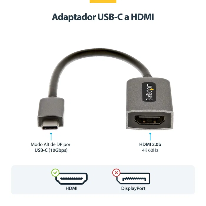 StarTech.com Adaptador USB-C a HDMI 4K 60Hz HDR10 StarTech.com Adaptador USB-C a HDMI 4K 60Hz HDR10