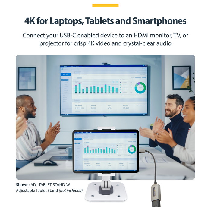 StarTech.com Adaptador USB C a HDMI 4K 60Hz HDR10 Gris espacio