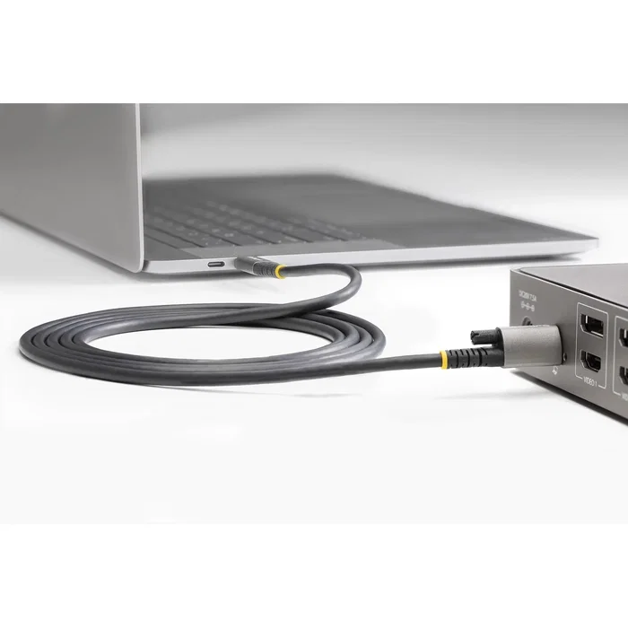 Startech Cable USB-C Macho a Macho 1m USB 3.2 Gen 2 (10 Gbps) con Tornillo de Fijación Superior, Power Delivery 100W PD 3.0 y DisplayPort 1.4 Alt Mode (8K/60Hz), Negro/Gris
