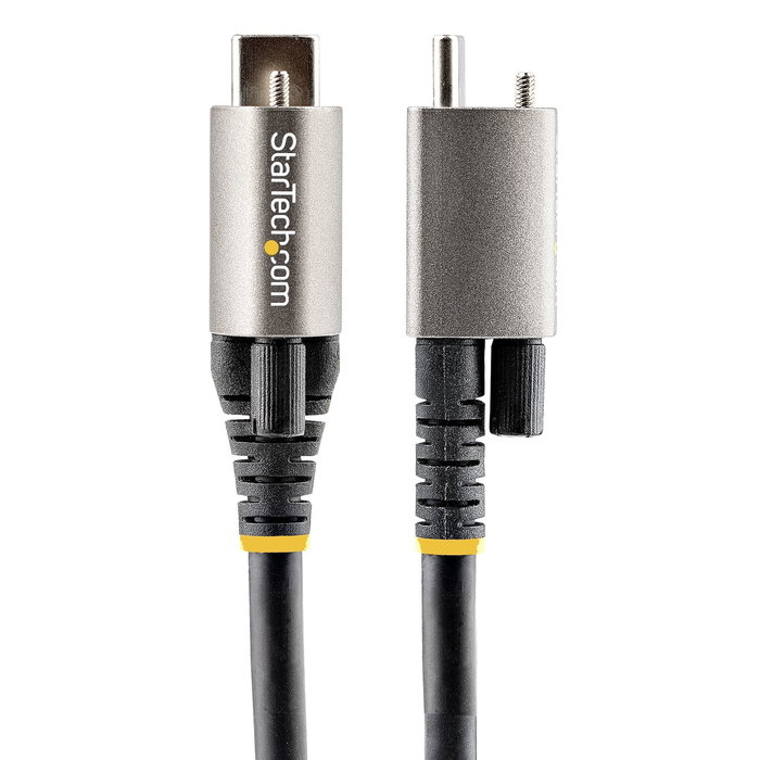 Startech Cable USB-C Macho a Macho 1m USB 3.2 Gen 2 (10 Gbps) con Tornillo de Fijación Superior, Power Delivery 100W PD 3.0 y DisplayPort 1.4 Alt Mode (8K/60Hz), Negro/Gris