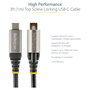 StarTech.com Cable USB-C de 1 m con Tornillo de Fijación, 10 Gbps, USB 3.2 Gen 2, 100W PD