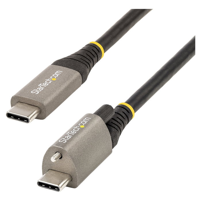 StarTech.com Cable USB-C de 1 m con Tornillo de Fijación, 10 Gbps, USB 3.2 Gen 2, 100W PD
