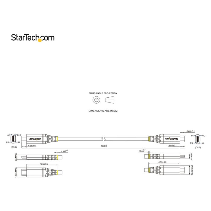 StarTech.com Cable USB-C USB 3.2 Gen 2 de 1m, 10Gbps, 100W PD, 8K DisplayPort Alt Mode