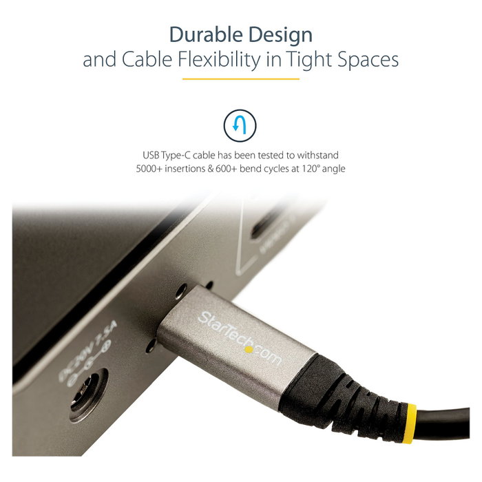 StarTech.com Cable USB-C de 50 cm, 10 Gbps, 100W PD, Negro/Gris