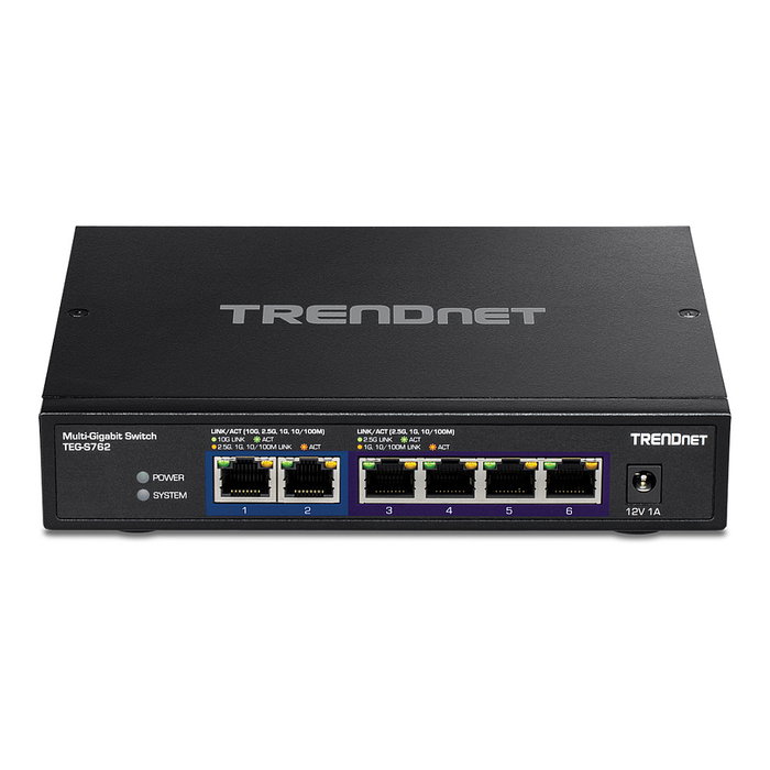 TRENDnet TEG-S762 Switch Multi-Gigabit de 6 puertos, Negro TRENDnet TEG-S762 Switch Multi-Gigabit de 6 puertos, Negro