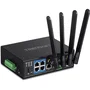 TRENDnet TI-W100 Router Inalámbrico Industrial Gigabit Ethernet AC1200, Doble Banda 2.4GHz/5GHz, 4 Puertos LAN, Carcasa Metálica IP30, Negro
