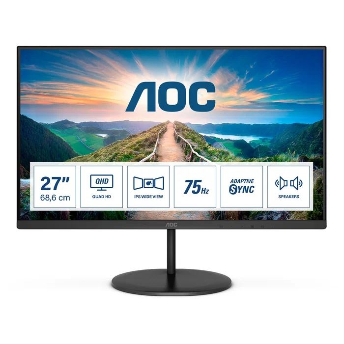 AOC Q27V4EA Monitor QHD IPS 27 pulgadas 75Hz Negro