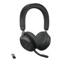 Jabra Evolve2 75 Stereo MS con Base de Carga y Link380a, Negro