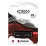Kingston SSD KC3000 512 GB M.2 NVMe PCI Express 4.0 Lectura 7000 MB/s Escritura 3900 MB/s SKC3000S/512G