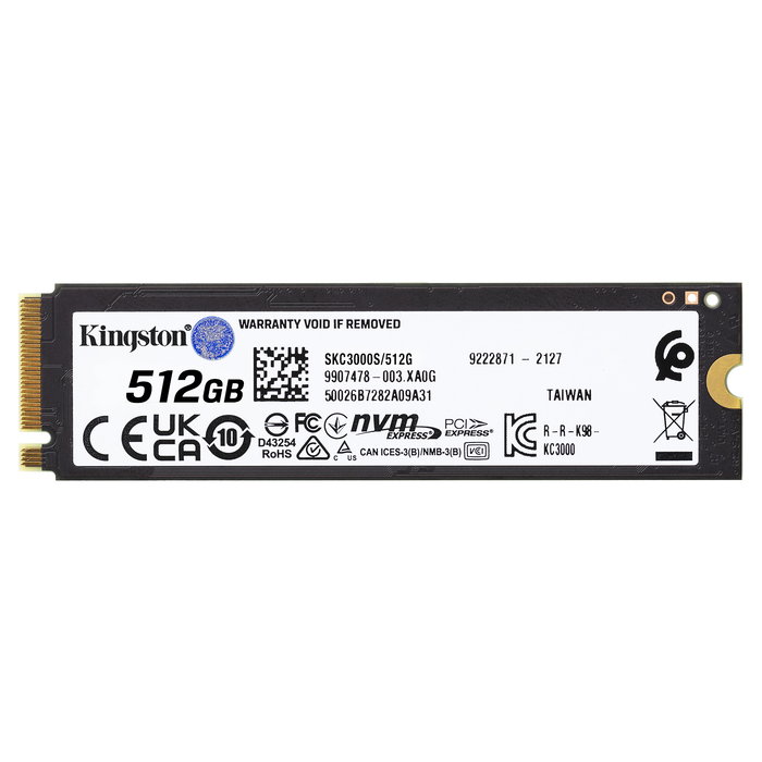 Kingston KC3000 M.2 512GB NVMe PCIe 4.0 x 4 SSD para PC/portátil