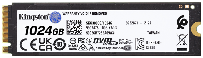 Kingston KC3000 SSD NVMe M.2 2280 PCIe 4.0 de 1 TB para PC y Portátil
