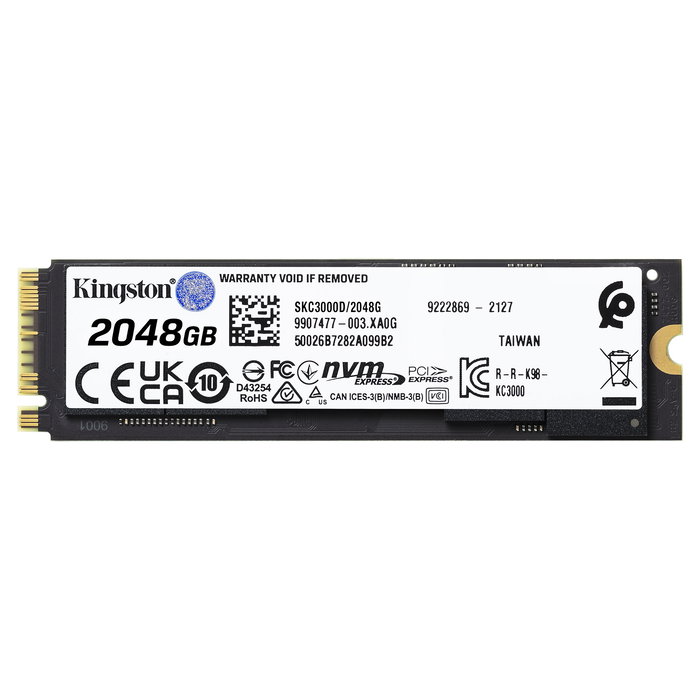 Kingston KC3000 M.2 2TB NVMe PCIe 4.0 x 4 SSD para PC y portátiles