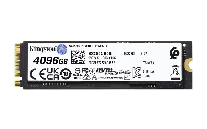 Kingston KC3000 4 TB M.2 NVMe PCIe 4.0 SSD Kingston KC3000 4 TB M.2 NVMe PCIe 4.0 SSD