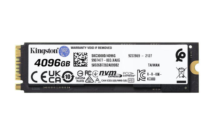 Kingston KC3000 4TB M.2 2280 NVMe PCIe 4.0 SSD