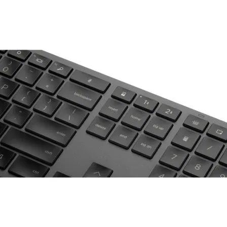 HP Teclado Inalámbrico 975 Dual Bluetooth y USB-A con Retroiluminación Inteligente y Batería Recargable