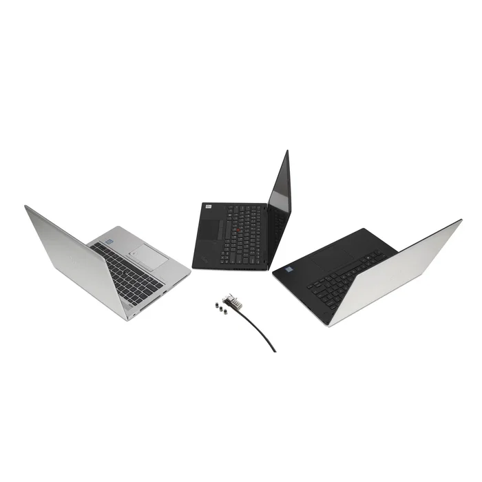 Kensington K62316WW Candado de Combinación Universal 3 en 1 para Portátiles - Negro, Cable Antirrobo de Acero 1.8m, 10000 Combinaciones, Ranuras Estándar/Nano/Wedge