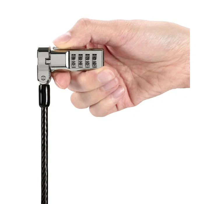 Kensington K62316WW Candado de Combinación Universal 3 en 1 para Portátiles - Negro, Cable Antirrobo de Acero 1.8m, 10000 Combinaciones, Ranuras Estándar/Nano/Wedge