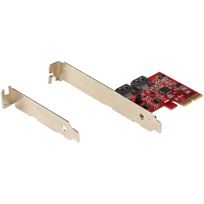 StarTech Tarjeta Controladora PCIe SATA III de 2 Puertos 6 Gbps - ASM1062R - Bajo Perfil - RAID 0, 1, JBOD - 2P6 - Para HDD/SSD - Compatible con Windows, macOS, Linux