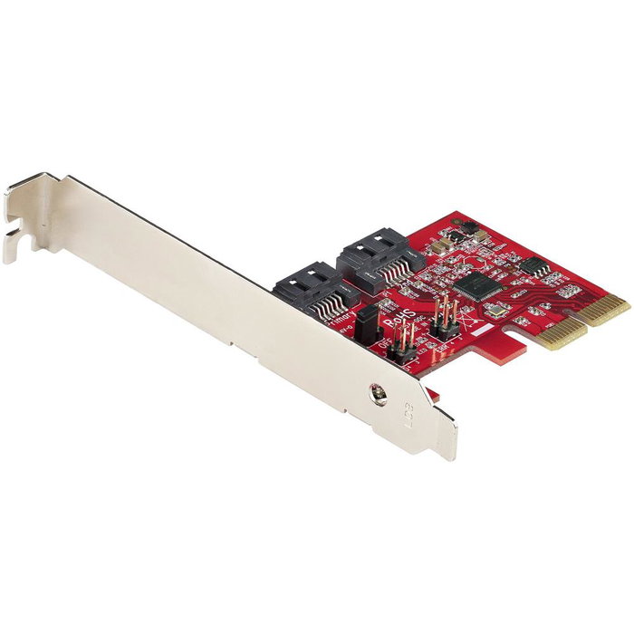 StarTech Tarjeta Controladora PCIe SATA III de 2 Puertos 6 Gbps - ASM1062R - Bajo Perfil - RAID 0, 1, JBOD - 2P6 - Para HDD/SSD - Compatible con Windows, macOS, Linux