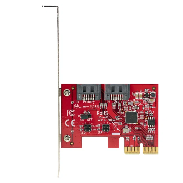 StarTech.com 2P6GR-PCIE-SATA-CARD Tarjeta PCIe RAID Hardware 2 Puertos SATA III 6Gbps Interna Controladora de Disco Compatible con Windows macOS Linux RAID 0 1 SPAN JBOD