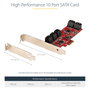 Startech Tarjeta PCIe de expansión interna con 10 puertos SATA 6Gbps