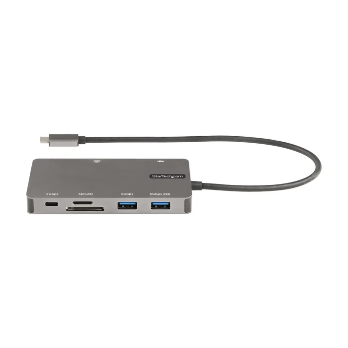 StarTech.com DKT30CHVSDPD Dock USB-C 9 en 1 con HDMI 4K 30Hz/VGA, PD 100W, 3 puertos USB 3.1, Gigabit Ethernet y lector SD/MicroSD para MacBook, Dell, Surface - Gris