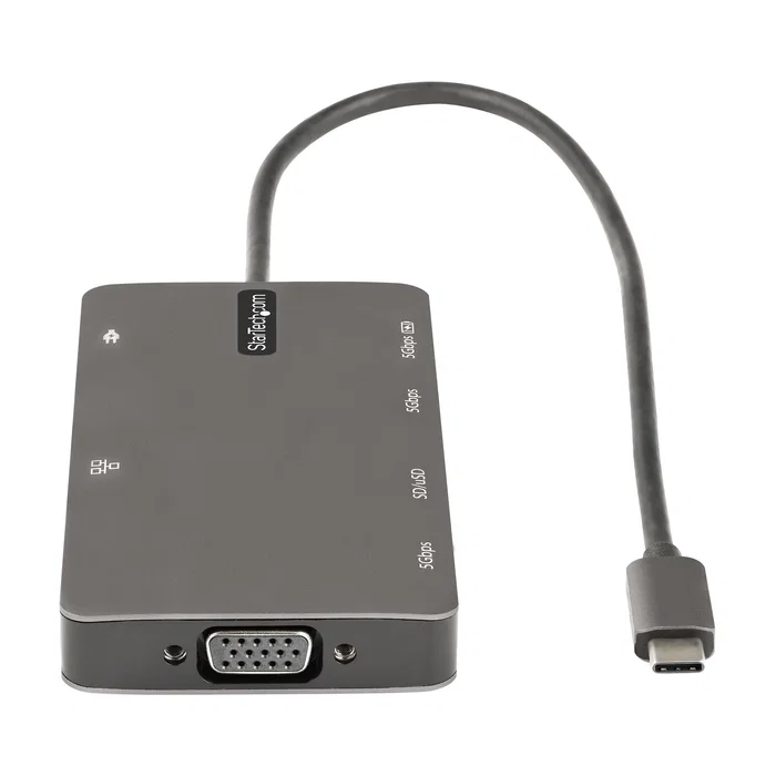 StarTech.com DKT30CHVSDPD Dock USB-C 9 en 1 con HDMI 4K 30Hz/VGA, PD 100W, 3 puertos USB 3.1, Gigabit Ethernet y lector SD/MicroSD para MacBook, Dell, Surface - Gris