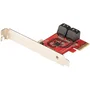 Startech Tarjeta de 4 puertos SATA III PCIe x2 4P6G-PCIE-SATA-CARD Rojo