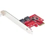 Startech Tarjeta PCIe con 2 Puertos SATA III de 6Gbps, Modelo 2P6G-PCIE-SATA-CARD, Rojo