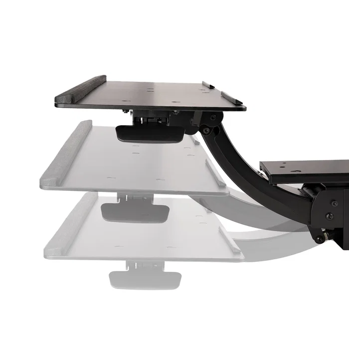 StarTech.com KBTRAYADJ2 Bandeja de Teclado y Ratón Ajustable para Debajo del Escritorio | Soporte Ergonómico con Reposamuñeca | Inclinación y Altura Ajustable | 670x255 mm