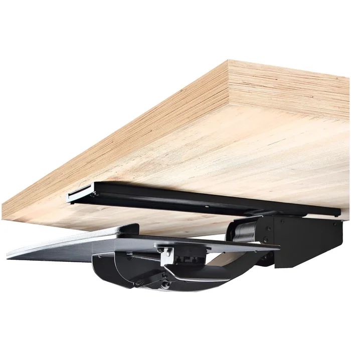 StarTech.com KBTRAYADJ2 Bandeja de Teclado y Ratón Ajustable para Debajo del Escritorio | Soporte Ergonómico con Reposamuñeca | Inclinación y Altura Ajustable | 670x255 mm