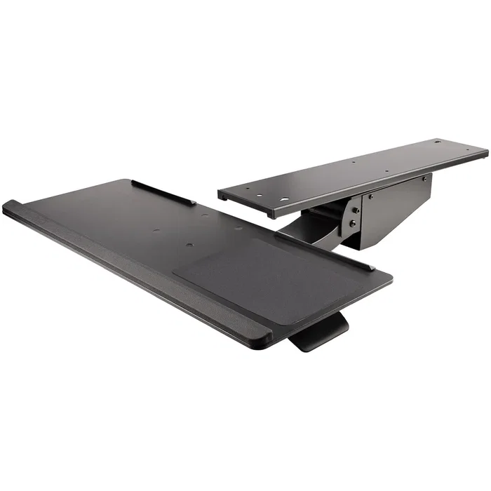StarTech.com KBTRAYADJ2 Bandeja de Teclado y Ratón Ajustable para Debajo del Escritorio | Soporte Ergonómico con Reposamuñeca | Inclinación y Altura Ajustable | 670x255 mm