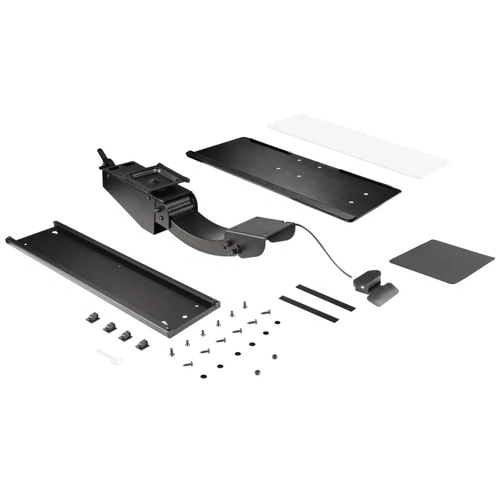 StarTech.com KBTRAYADJ2 Bandeja de Teclado y Ratón Ajustable para Debajo del Escritorio | Soporte Ergonómico con Reposamuñeca | Inclinación y Altura Ajustable | 670x255 mm