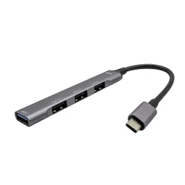 i-tec Hub USB-C Metálico C31HUBMETALMINI4 - Concentrador 4 Puertos (1x USB 3.2 Gen1, 3x USB 2.0) para Portátil, Tablet, Windows, macOS, Linux, Android